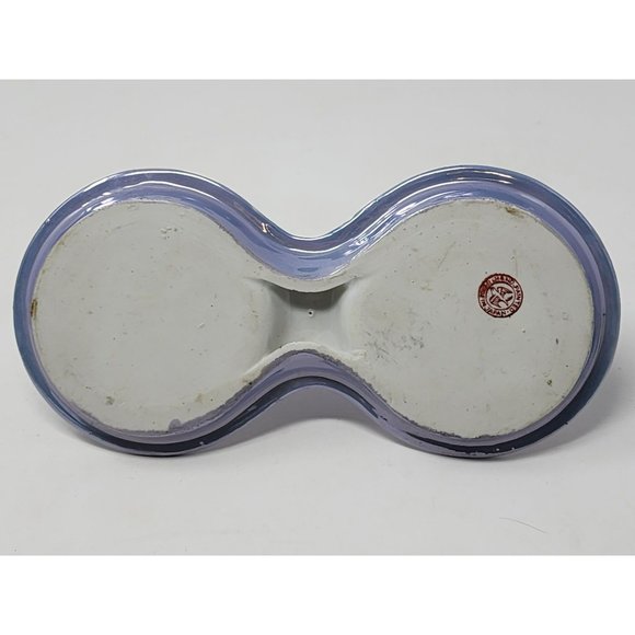 Vintage Porcelain‎ Hand Painted Made In Japan Salt & Pepper Shaker Tray Blue - Picture 7 of 10